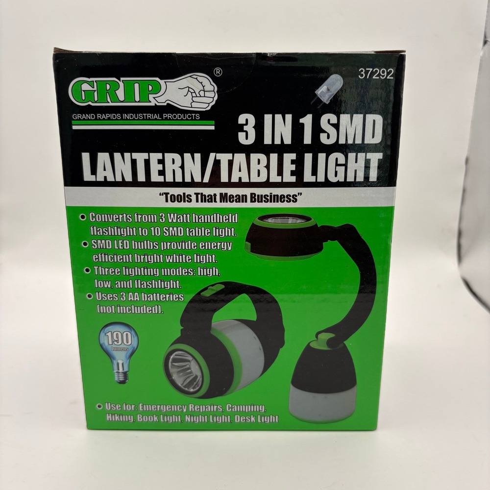 GRIP 3 in 1 SMD LED Lantern Table Light Flashlight 190 Lumens 37292 Black Green